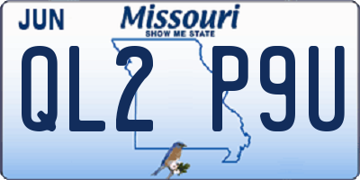 MO license plate QL2P9U