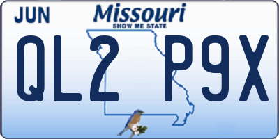 MO license plate QL2P9X