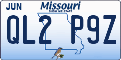 MO license plate QL2P9Z