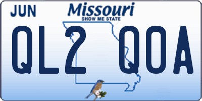 MO license plate QL2Q0A