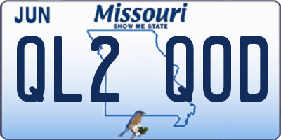 MO license plate QL2Q0D