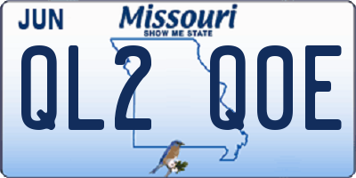 MO license plate QL2Q0E