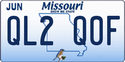 MO license plate QL2Q0F