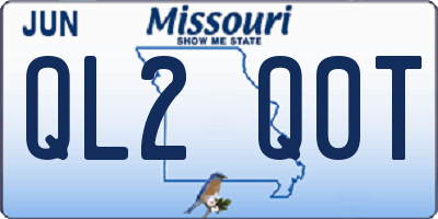 MO license plate QL2Q0T
