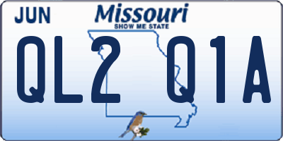 MO license plate QL2Q1A