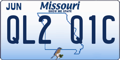 MO license plate QL2Q1C