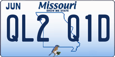 MO license plate QL2Q1D