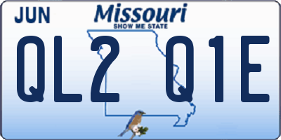 MO license plate QL2Q1E