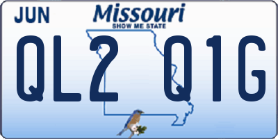 MO license plate QL2Q1G
