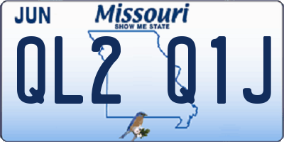 MO license plate QL2Q1J