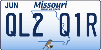 MO license plate QL2Q1R