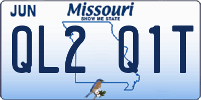 MO license plate QL2Q1T