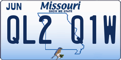 MO license plate QL2Q1W