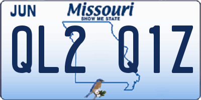 MO license plate QL2Q1Z