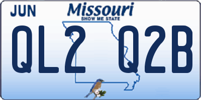 MO license plate QL2Q2B
