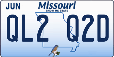 MO license plate QL2Q2D