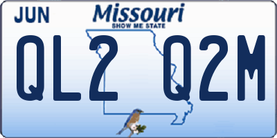 MO license plate QL2Q2M