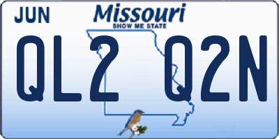 MO license plate QL2Q2N