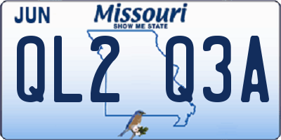 MO license plate QL2Q3A