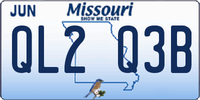 MO license plate QL2Q3B