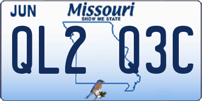 MO license plate QL2Q3C