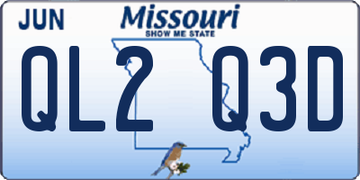 MO license plate QL2Q3D