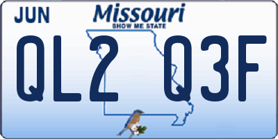MO license plate QL2Q3F