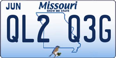 MO license plate QL2Q3G