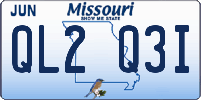 MO license plate QL2Q3I