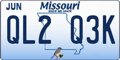 MO license plate QL2Q3K