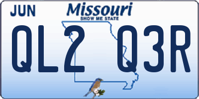 MO license plate QL2Q3R