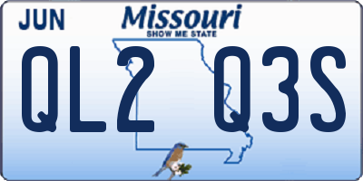 MO license plate QL2Q3S