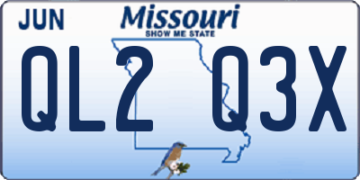 MO license plate QL2Q3X