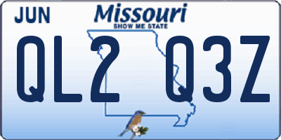 MO license plate QL2Q3Z