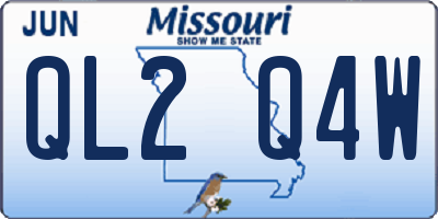 MO license plate QL2Q4W