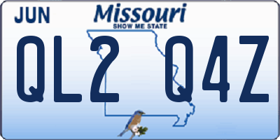 MO license plate QL2Q4Z