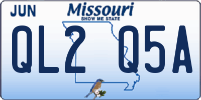MO license plate QL2Q5A