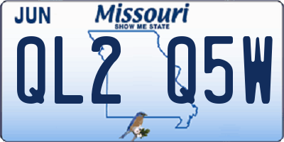 MO license plate QL2Q5W