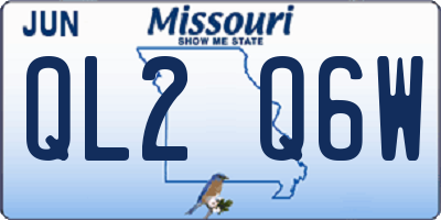 MO license plate QL2Q6W
