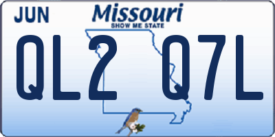 MO license plate QL2Q7L
