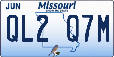 MO license plate QL2Q7M