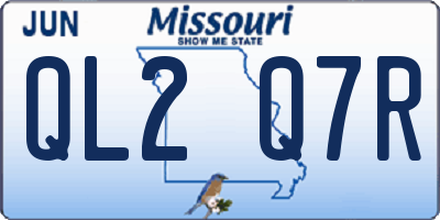MO license plate QL2Q7R