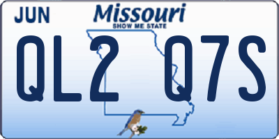 MO license plate QL2Q7S