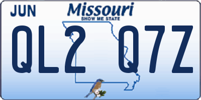 MO license plate QL2Q7Z