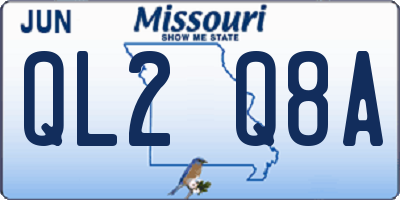MO license plate QL2Q8A