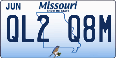 MO license plate QL2Q8M