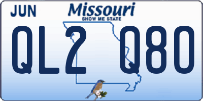 MO license plate QL2Q8O