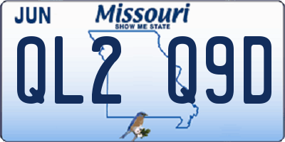 MO license plate QL2Q9D