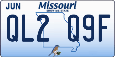 MO license plate QL2Q9F
