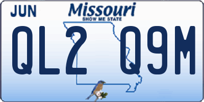 MO license plate QL2Q9M